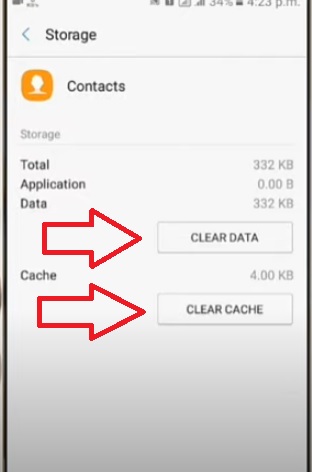 Clear Mobile Data and Cache