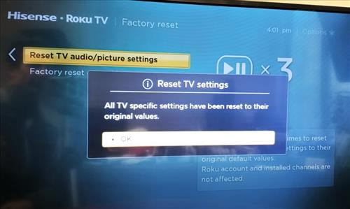 Reset TV Audio Picture Settings Option 2