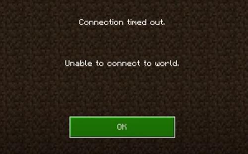 Unable to Connect to World Minecraft