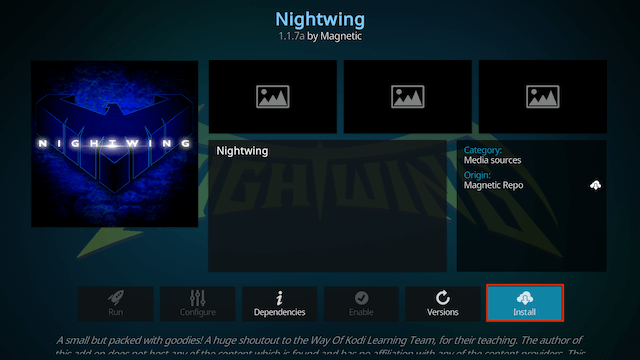 How to Install Nightwing Kodi