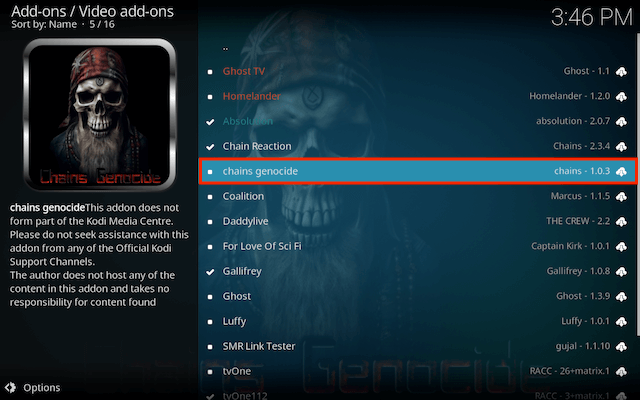 How to Install Chains Genocide Kodi