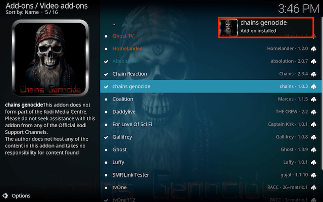 How to Install Chains Genocide Kodi