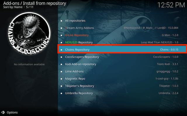 How to Install Chains Genocide Kodi