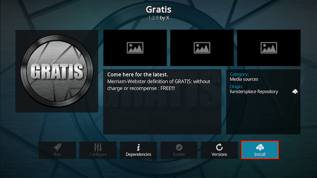 How to Install Gratis for Kodi